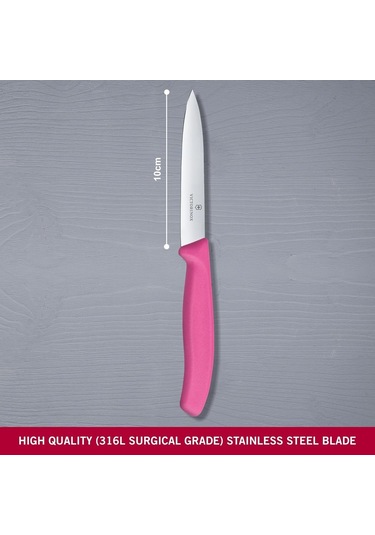 Victorinox Düz Ağızlı Soyma Bıçağı 10 CM Pembe