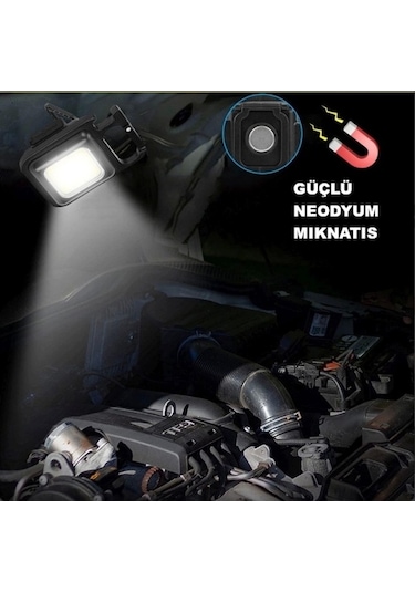 Led Işıklı Flash Özellikli 4 Modlu Anahtarlık El Feneri Beyaz