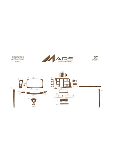 Mercedes Atego Axor Konsol-torpido Kaplama 2004 37 Parça-açık Meşe Seçenekler