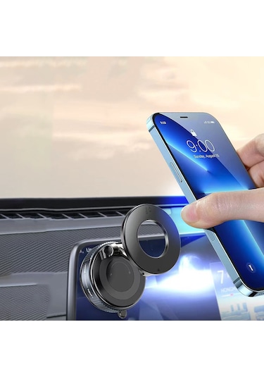 Ekılıf - Telefon Tutucu K007 360 Derece Dönebilen Vakum Özellikli Magnetik Telefon Tutucu - Beyaz - T36061 Beyaz