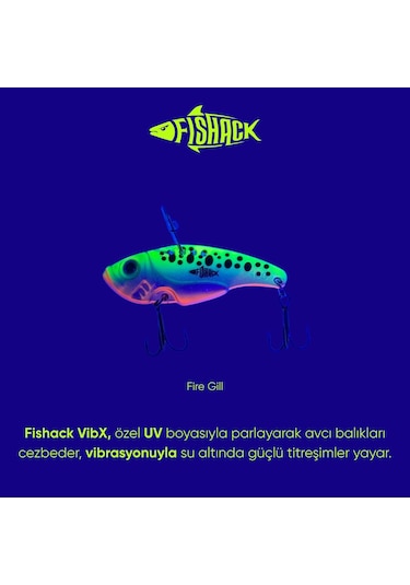 Vibrasyon Yem - Lrf/spin Jig - Fishack Vibrax - 7g 40mm - Fire Gill - Uv Boyalı