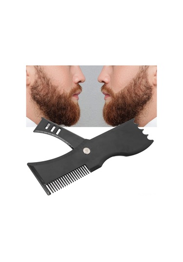 Maiyame Siyah Plastik 360 Derece Döner Sakal Şekillendirme Kalıbı - Ergonomik Tutuş, Simetrik Ve Hassas Kesim İçin Sakal Tasarım Aracı