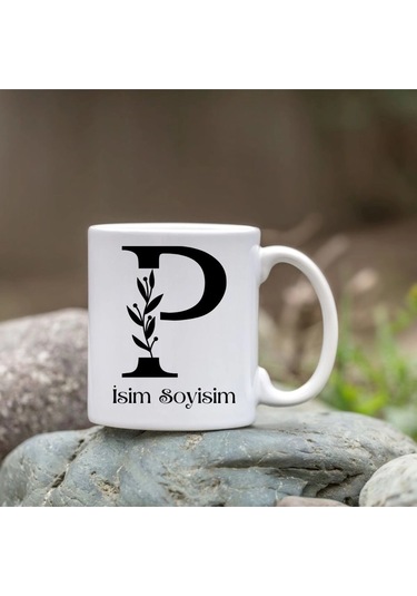 Kişiye Özel P Harfi Bardak - İsim Yazılı Bardak - İsimli Bardak