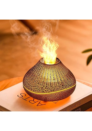 Techbloom Crack Black 160ml Vibrant Volcano Aroma Difuzor 7 Renk Degisen Otomatik Kapanisli Esansiyel Yaglar Icin Genis Alanlarda