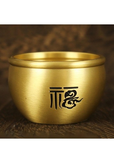 Trendooze Pirinç Fengshui Kase Baifu Vat Bakır, 5cmx3.3cm, Unik Dekor Hediye 5cmx3.3cm