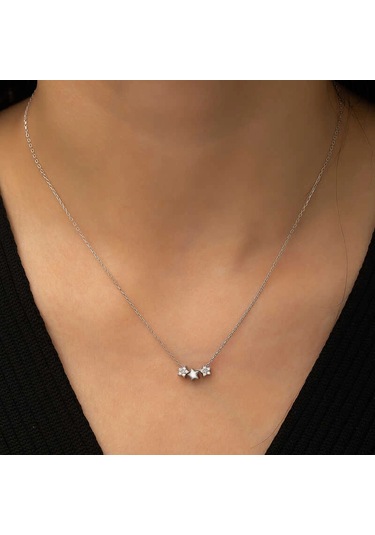 Supertrend Gümüş Üç Yıldız Kolye Gümüş