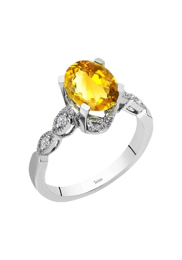 Sirius Pırlanta Ve Oval Kesim Sitrin Taşlı Aten Yüzük 0807R0202