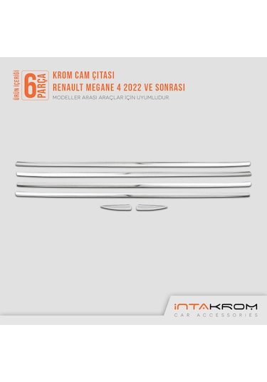 Renault Megane 4 Krom Cam Çıtası 6 Parça Yeni 2022 Ve Üzeri