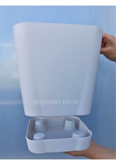 8,8 Lt Safir Saksı Kare Saksı Dekoratif Saksı Renkli Çiçek Saksı