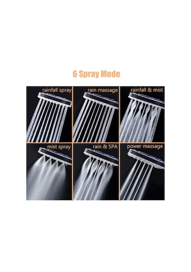 Ximistore9 6 Fonksiyonlu El Tipi Duş Sihirbazı Seti - Amerikan Stili Gizli Montajlı, 1.5m Hortumlu, 360 Ayarlanabilir, Şiddetli Mesaj Ve Buhar Özellikli Gümüş