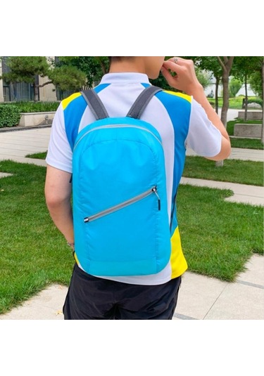 Siyah Taşınabilir Katlanabilir Seyahat Sırt Çantası Hafif Spor Sırt Çantası Çok Fonksiyonlu Açık Dağcılık Çantası Unisex Su Geçirmez Sırt Çantası Siyah