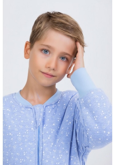 Erkek Çocuk Uyku Tulumu Kalın Elyaf Dolgulu Premium Kalite 2.5 Tog Açık Mavi