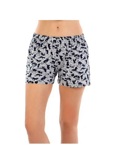 Gri Kadın Kısa Şort Üçlü Paket Likralı Gri