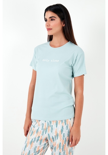 Lela Regular Fit Bisiklet Yaka Kısa Kollu Bayan Pijama Takımı 65770105 Mint Lela Regular Fit Bisiklet Yaka Kısa Kollu Bayan Pijama Takımı 65770105 Mint