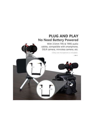 Mufunye Mamen Mıc-08 Pro Mini Kamera Üstü Mikrofon İki Yönlü Alıcı Metal Mikrofon Süper Kardiyoid Akıllı Gür