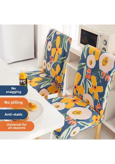 Skycity Mediterranean Desenli Tüm Mevsimler İçin Lastikli Tam Kaplama Sandalye Kılıfı - Dayanıklı Polyester Ev Dekoru Koruyucu Örtü DiğER