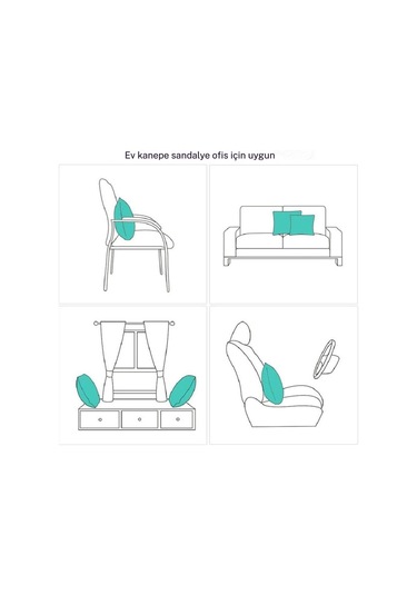 Yastık Kırlent Kılıfı: Yeşil Bitki, Çiçek, Devetabanı Yeşil