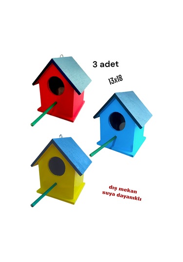 Ncy Ahşap Kuş Yuvası Kuş Evi Vernikli 13 x 18 CM 8 MM