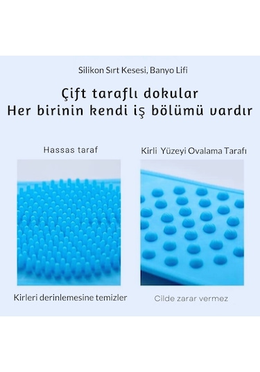 Mawrond Silikon Çift Taraf Banyo Sırt Temizleme Lifi