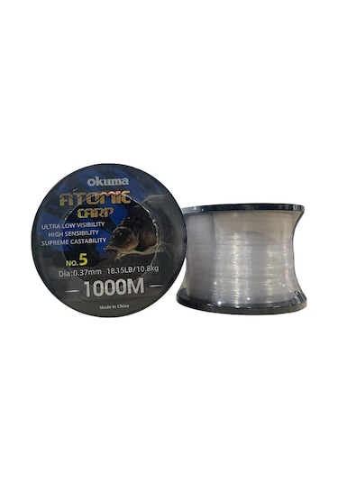 Okuma Atomic Carp 1000mt 0.37mm Bobin Sazan Misinası Şeffaf
