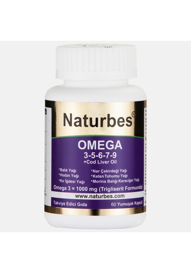 Naturbes Omega 60'lık Omega 3 - 5 - 6 - 7 - 9 ve Omega 11 (Co