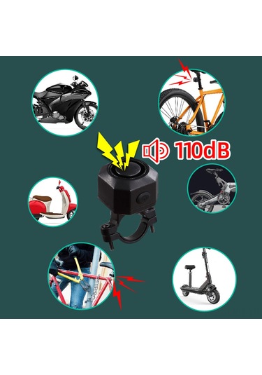 Ranyeek Motor Güvenlik Alarmı: Kablosuz Titreşim Sensörü, 110db Ses, 7 Seviye Hassasiyet, Uzaktan Kumanda, Ip54 Su Geçirmez Siyah