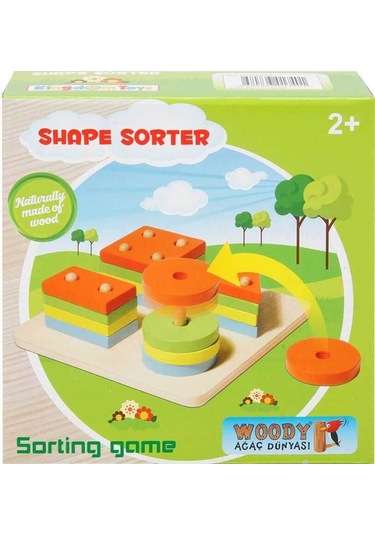 Wood Ahşap Geometrik Şekil Yerletirme Tablası Oyuncak