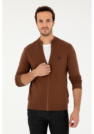 U.s. Polo Assn. Erkek Kahverengi Hırka Triko 50293526-vr029 Kahverengi