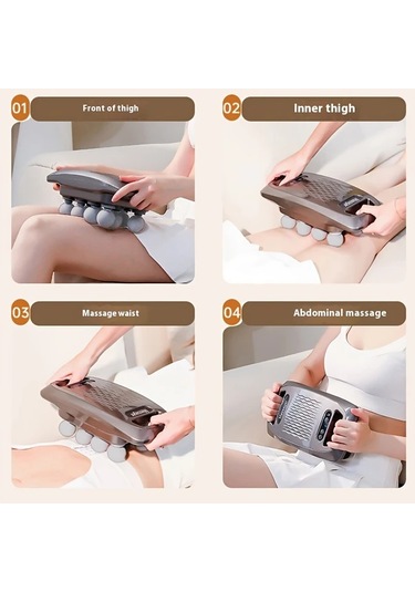 Fochsia Beyaz 9 Modlu 9 Şiddet Seviyeli 4900r Dakika Güçlü Motorlu Ergonomik Tutuşlu Çok Fonksiyonlu Tam Vücut Masaj Aleti Altın