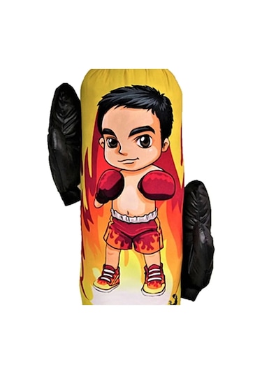 Boks Torbası Eldiven Hediyeli Çocuklara Eğlenceli Evde Boks Erkek Çocuk Boks Torbası Sarı