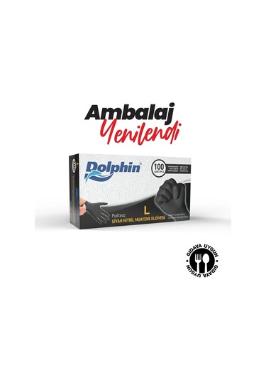 Supertrend Siyah Çok Amaçlı Nitril Muayene Eldiveni L Beden 100 Adet - Mdr