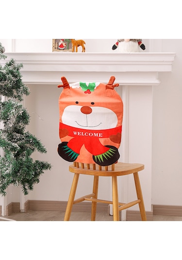 Suntek Noel Sandalye Kapak Dekor Arkalık Ev Partisi Elk Için