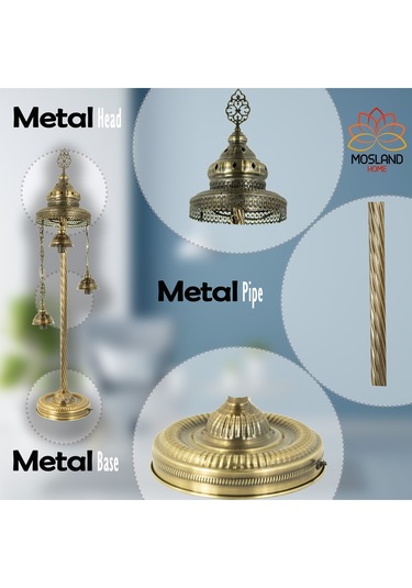 Retro 3'lü Mozaik Lambader, El Yapımı Mozaik Lamba, Osmanlı Aydınlatmaları, Türk El Sanatları Lambader