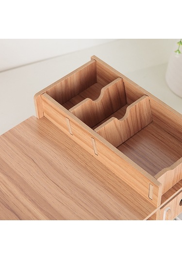 Sones Lcd Monitör Arttırma Rafı Ahşap Klavye Rafı Masaüstü Depolama Rafı Rafı Kiraz Ağacı