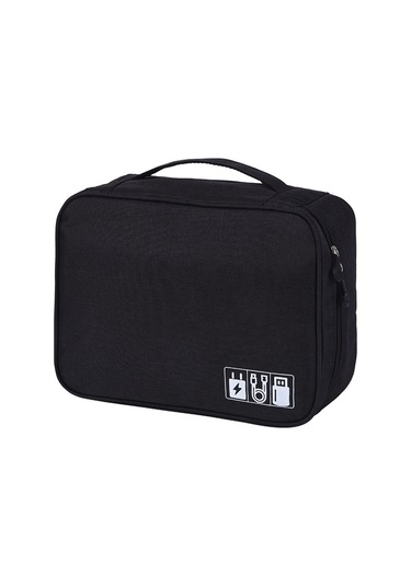 Yifomall Büyük Boy Dijital Çantası: Usb Kablosu, Powerbank, Kulaklık Saklama Kutusu - Bölümlü, Serbest Ayarlanabilir Bölmeler, Ağ Çantası İzolasyonu - Siyah