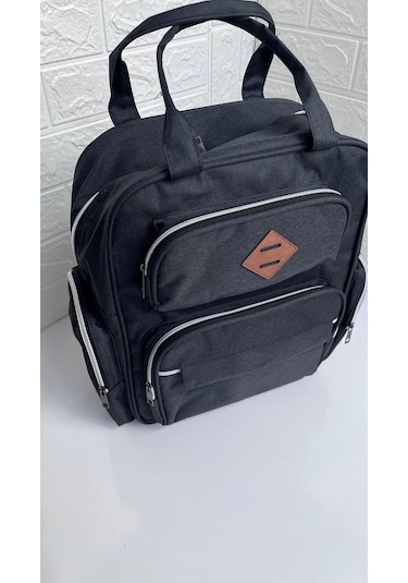 Hafif Kullanışlı Termal Biberon Bölmeli Bebek Arabasına Asma Aparatlı Anne Bebek Bebek Bakım Çantası Antrasit