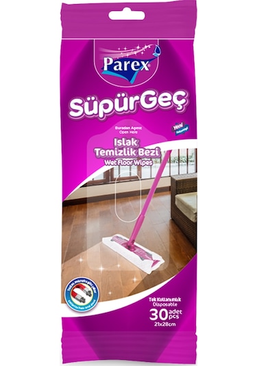 Parex Süpürgeç Islak Temizlik Bezi 30'lu