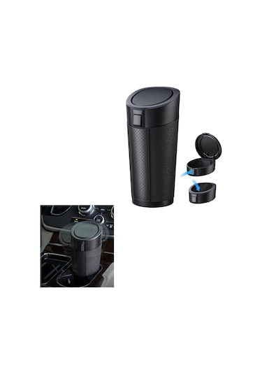 Siyah Araba Bardak Tutucu Çöp Kovası Kapaklı Mini Çöp Kutusu Araba Kapısı Arka Koltuk Küçük Çöp Kutusu Araç Ev Ofis Taşınabilir