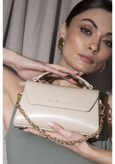 Kadın Sly Kırınkıl El Çantası - Bej Bej