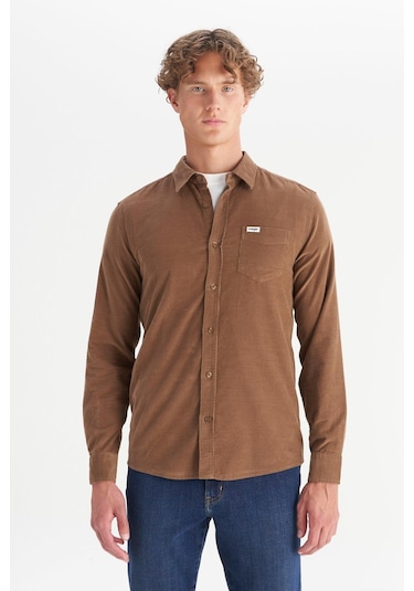 Wrangler Erkek Kadife Gömlek Camel Camel