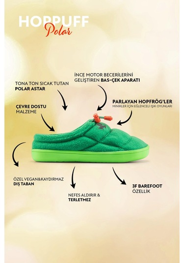 Hoppuff Polar Yeşil Barefoot Çocuk Ayakkabı Yeşil