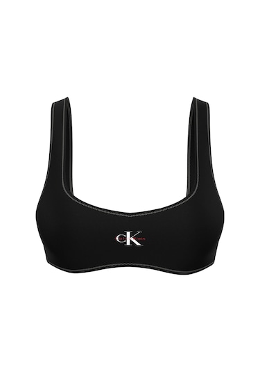 Calvin Klein Kadın Siyah Logo Detaylı Bralet Bikini Üstü-13553