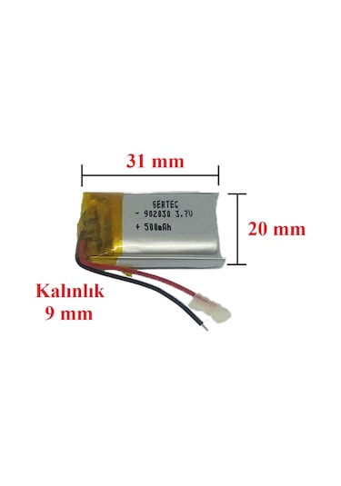 Sertec 902030 500 mAh 3.7 V Lityum Polimer Pil