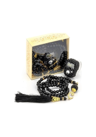 Taşlı Zikirmatik - İnci Tesbihli Set 10 Adet