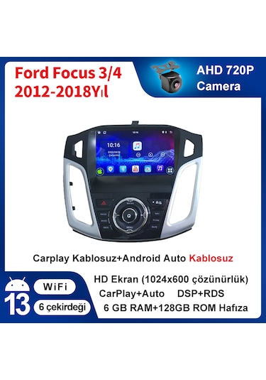 Ford Focus 3/4 2012-2018 Yıl Multimedya 6gb Ram 128gb Rom