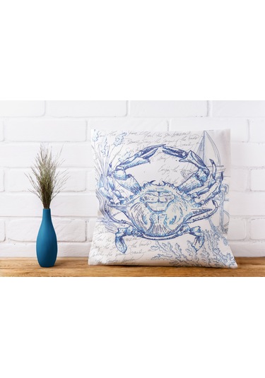 Deniz Kabukları Temalı Marin Dekoratif Yastık Kılıfı 4'lü Set Karışık/Çok Renkli