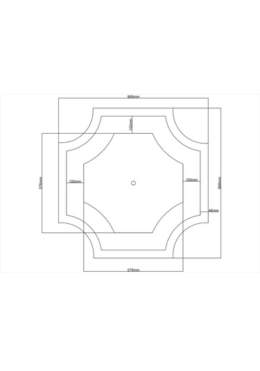 Motifpiyer Lamba Tavan Göbeği 54-model-4gen-iç-egri-76cm-dış-çitalı Beyaz
