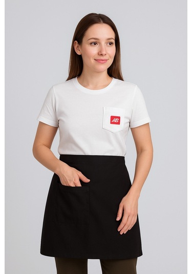 Kadın Belden Bağlamalı Barista Şef Mutfak Önlüğü 60x60 Cm Siyah
