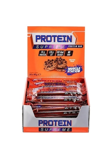 Muscle Station Supreme Protein Bar Chocolate Chunks 40 G 24 Adet