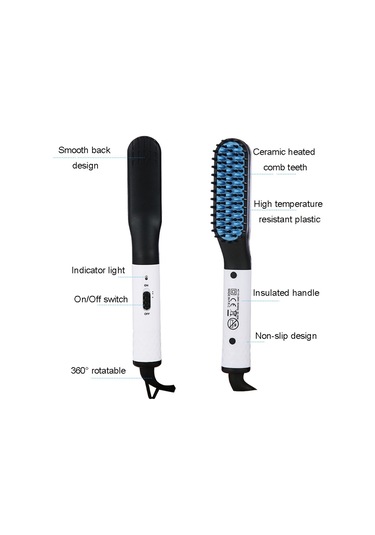 Sones Mini Erkek Elektrikli Sakal Şekillendirici Tarağı Sakal Düzleştirici, Fişler: Ab Fişi Beyaz